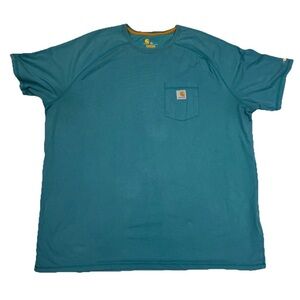 Carhartt Relaxed Fit Pocket T-Shirt Teal Blue 3XL Heavyweight Work Tee